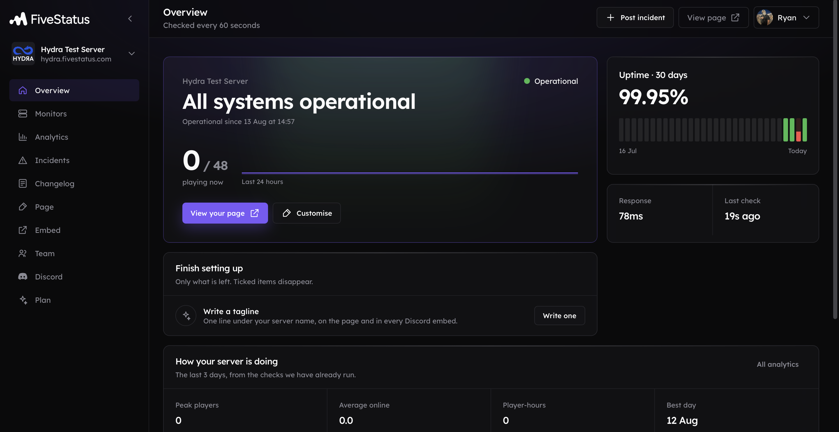 Introducing FiveStatus: A Free Status Page for Your FiveM Server